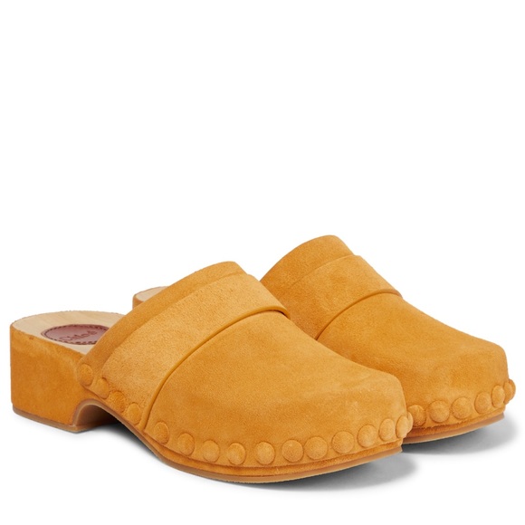 NWOB CHLOE “Joy” Suede Clogs Slides Shoes - Size 36 - Picture 2 of 14